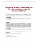 Cram Course Sergeant&sol; First-Line Supervisor & Criminal Investigator Practice Test Questions and Answers