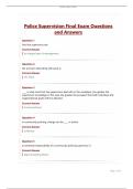 Police Supervision Final Exam Questions and Answers