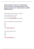 California Dealer License Test &sol; Comprehensive Practice Questions &sol; Study Guide Newest Actual Questions & Answers &lpar;A&plus; Guide Solution&rpar; &vert;&vert; LATEST UPDATE 2025&sol;26