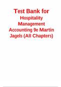 Test Bank for Hospitality Management Accounting 9th Edition Martin G&period; Jagels &lpar;All Chapters&rpar;