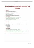 ASCP MLS Hematology Exam Questions and Answers