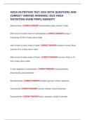 HOSA NUTRITION TEST 2025 WITH QUESTIONS AND CORRECT VERIFIED ANSWERS&sol; 2025 HOSA NUTRITION EXAM PREP&vert;&vert; NEWEST&excl;&excl;