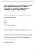 ATI PHARMACOLOGY PROCTOR 2025 ACTUAL FINAL EXAM WITH ALL QUESTIONS AND CORRECT ANSWERS &lpar;100&percnt; CORRECT VERIFIED ANSWERS GRADED A&plus;&rpar; &vert;&vert; LATEST UPDATE 2025&sol;26