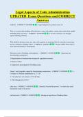 Legal Aspects of Code Administration  UPDATED  Exam Questions and CORRECT  Answers 