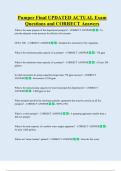 Pumper Final UPDATED ACTUAL Exam  Questions and CORRECT Answers 
