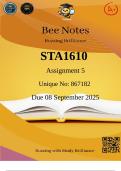 STA1610 Assignment 5 (Accurate Solutions) 2025 Due 08 September 2025