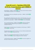 Cross fit Level 3 &ndash; Nutrition UPDATED  ACTUAL  Exam Questions and CORRECT  Answers