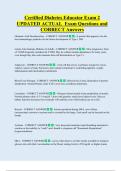 Certified Diabetes Educator Exam 2  UPDATED ACTUAL  Exam Questions and  CORRECT Answers