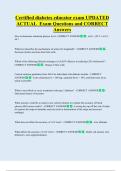 Certified diabetes educator exam UPDATED  ACTUAL  Exam Questions and CORRECT  Answers 