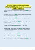 Certified Diabetes Educator Exam 1  UPDATED ACTUAL  Exam Questions and  CORRECT Answers 