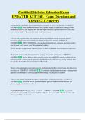 Certified Diabetes Educator  Bundled Exam Questions WITH  CORRECT Answers