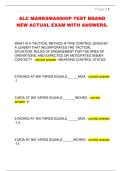 ALC MARKSMANSHIP TEST BRAND  NEW ACTUAL EXAM WITH ANSWERS&period;