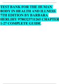 Test Bank The Human Body in Health and Illness 7th Edition Herlihy Answers with rationales &lpar;Chapter 1-27&rpar;&rpar; Newest Edition