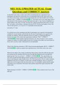 NEU 311L  Bundled Exam Questions WITH  CORRECT Answers