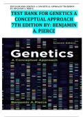 TEST BANK- Genetics A Conceptual Approach 7th Edition by Benjamin A&period; Pierce &vert;&vert; All Chapters &vert;&vert; Latest Edition