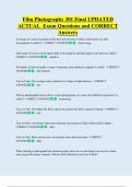 Film Photography 301 Final UPDATED  ACTUAL  Exam Questions and CORRECT  Answers