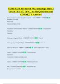 NURS 5334 Advanced Pharmacology Quiz 2  UPDATED ACTUAL Exam Questions and  CORRECT Answers 
