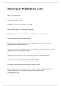 Washington Phlebotomy Exam Questions With Correct Detailed Answers
