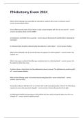 Phlebotomy Exam 2024 Latest Updated Questions And Correct Answers&period;