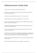 Phlebotomy Exam 1 Study Guide Complete Questions With Correct Guaranteed Answers