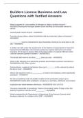 Builders License Business and Law Questions with Verified Answers