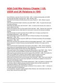 AQA Cold War History Chapter 1 US&comma; USSR and UK Relations in 1945 Exam 2025&sol;2026 Questions With Completed Solutions&period;