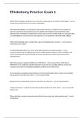 Phlebotomy Practice Exam 1 Multiple  Choices And Questions  With Verified Accurate Answers&period;