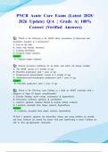 PNCB Acute Care Exam &lpar;Latest 2025&sol; 2026 Update&rpar; Q&sol;A &vert; Grade A&vert; 100&percnt; Correct &lpar;Verified Answers&rpar;