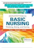 Test Bank -Davis Advantage for Basic Nursing Thinking&comma; Doing&comma; and Caring Thinking&comma; Doing&comma; and Caring 3rd Edition &lpar; Leslie S&period; Treas&comma;2025 &rpar; Newest Edition