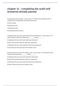 chapter 11 - completing the audit well answered already passed