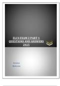 ELCS EXAM 2 PART 1 QUESTIONS AND ANSWERS 2025