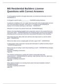 MS Residential Builders License Questions with Correct Answers