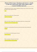 Hunter Safety Exam &vert; Questions and Answers &vert; Grade  A&vert; 100 out of 100 &vert;Latest 2025&sol; 2026 Update&vert; 100&percnt;  Correct &lpar;Verified Answers&rpar;