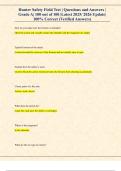 Hunter Safety Field Test &vert; Questions and Answers &vert;  Grade A&vert; 100 out of 100 &vert;Latest 2025&sol; 2026 Update&vert; 100&percnt; Correct &lpar;Verified Answers&rpar;