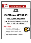 2023 ATI Maternal Newborn Dynamic Quiz &ndash; 450 NGN-Style Questions & Case Scenarios with Answers