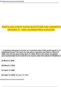 ENROLLED AGENT EXAM QUESTIONS AND ANSWERS GRADED A&plus; 100&percnt; GUARANTEED SUCCESS&period;