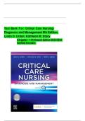 Test Bank For Critical Care Nursing- Diagnosis and Management &comma;9th Edition by Urden Chapter 1-41&period; Complete Guide 2024