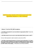  AMERICAN RED CROSS CPR EXAM QUESTIONS AND ANSWERS GRADED A&plus; 100&percnt; VERIFIED&period;