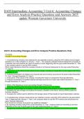 D105 Intermediate Accounting 3 Unit 6&colon; Accounting Changes and Error Analysis Practice Questions and Answers 2025 update Western Governors University