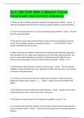 CLC 106 COR With a Mission Focus Final Exam and Correct Answers&period;