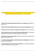  AMERICAN RED CROSS CPR &sol; AED CERTIFICATION STUDY GUIDE EXAM QUESTIONS AND ANSWERS GRADED A&plus; 100&percnt; VERIFIED&period;