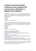 Certified Construction Manager Certification Exam Questions with correct Answers 2025&sol;2026 &lpar; A&plus; GRADED 100&percnt; VERIFIED&rpar;&period;