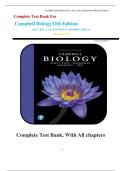 Test Bank Campbell Biology 12th Edition Urry &vert; All Chapters Included