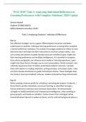 WGU D187 Task 2&colon; Analyzing Individual Differences in Learning Preferences with Complete Solutions &vert; 2025 Update