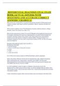 DIFFERENTIAL DIAGNOSIS FINAL EXAM BOOK &lpar;ACTUAL 2025&sol;2026&rpar; WITH QUESTIONS AND ACCURATE CORRECT ANSWERS &vert; GRADED A&plus;