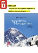 TEST BANK for Operations Management&comma; 14th Editio by William Stevenson&comma; Verified All  Chapters  Verified 1 - 19&comma; Complete Newest Version With Questions And Correct Solutions&period;
