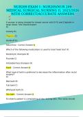 NUR209 EXAM 1&colon; NUR209&sol;NUR 209 MEDICAL SURGICAL NURSING II&comma; 2025&sol;2026 WITH CORRECT&sol;ACCURATE ANSWERS