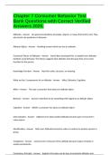 Chapter 7 Consumer Behavior Test Bank Questions with Correct Verified Answers 2025&period;