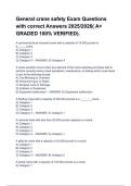 General crane safety Exam Questions with correct Answers 2025&sol;2026&lpar; A&plus; GRADED 100&percnt; VERIFIED&rpar;&period;