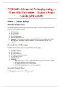 NURS611 Advanced Pathophysiology &ndash; Maryville University &ndash; Exam 1 Study Guide &lpar;2024&sol;2025&rpar;